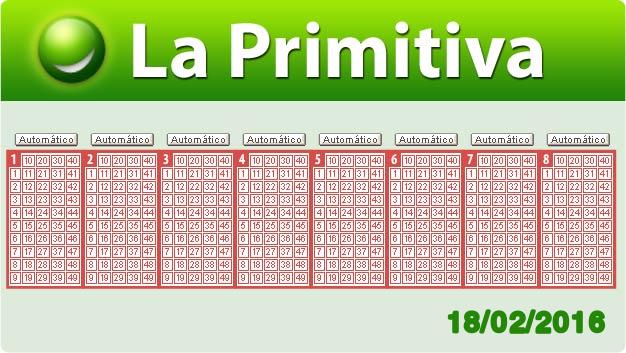 Primitiva jueves 18 de febrero